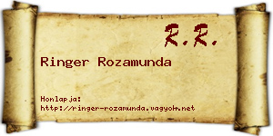 Ringer Rozamunda névjegykártya